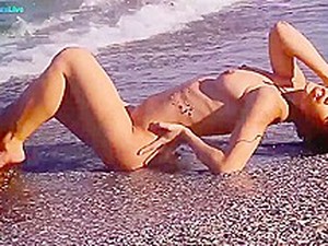 Mia Diamond Erotic And Sensual Masturbation On The Beach
