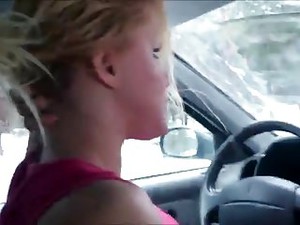 Car Blowjob By Swedish Couple
