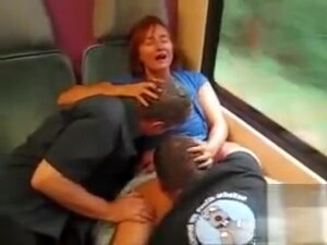 Two Friends Eat Out Redheaded Milf On The Train