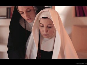 Two Sinful Mature Nuns Are Licking And Munching Each Others Pussies