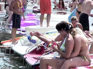 Bikini Clad Pornstar Shows Off Her Sexy Ass At A Wild Bikini Party At The Lake