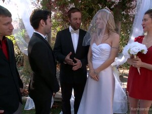 Blind Folded Bride Natasha Starr Is Fucked By Groom And Several Dudes