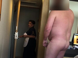 Fat Man Flashes His Dick To The Hotel Maid