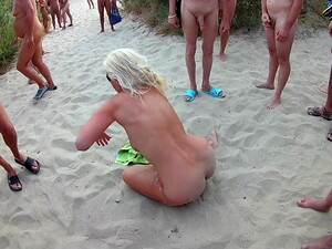 Sexy Nudist Exhibitionist Who Loves Being Showered In Cum