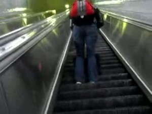 This Sexy Chick Gets On An Escalator And Has No Idea I Am Spying On Her