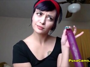 Hot And Beautiful Cam Girl Bought Her So Long Dildo It Is Eleven Inch Long
