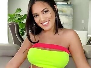 Seductive, Brazilian Brunette With A Pretty Smile Is Riding A Rock Hard Cock On The Couch