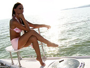 Horny Beauty Christina Bella Gives Nice Foot Job On The Boat