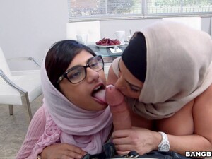 Two Middle Eastern Babes Get Fucked Doggystyle In A Threesome