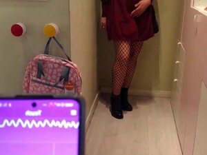 My Wife Orgasms In A Shop From A Remote Vibrator That I Control