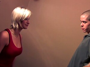 Bosomy Canadian Blondie Sarah Wild Gets Fucked From Behind On The Stairs