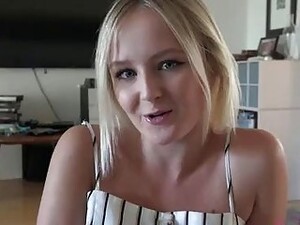 Delicious Blonde Teen With Small Tits Is Moaning While Getting Banged In The Living Room