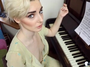 Piano Playing British Girl Has Her Small Tits Exposed