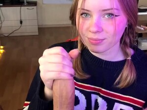 Teen Student Gives Messy Blowjob While Still Looking So Cute