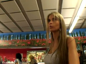Long Haired Tight Euro Teen Nessa Walks Around The Mall Shopping