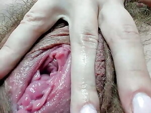 Closeup Hairy Pussy Tease And Gape